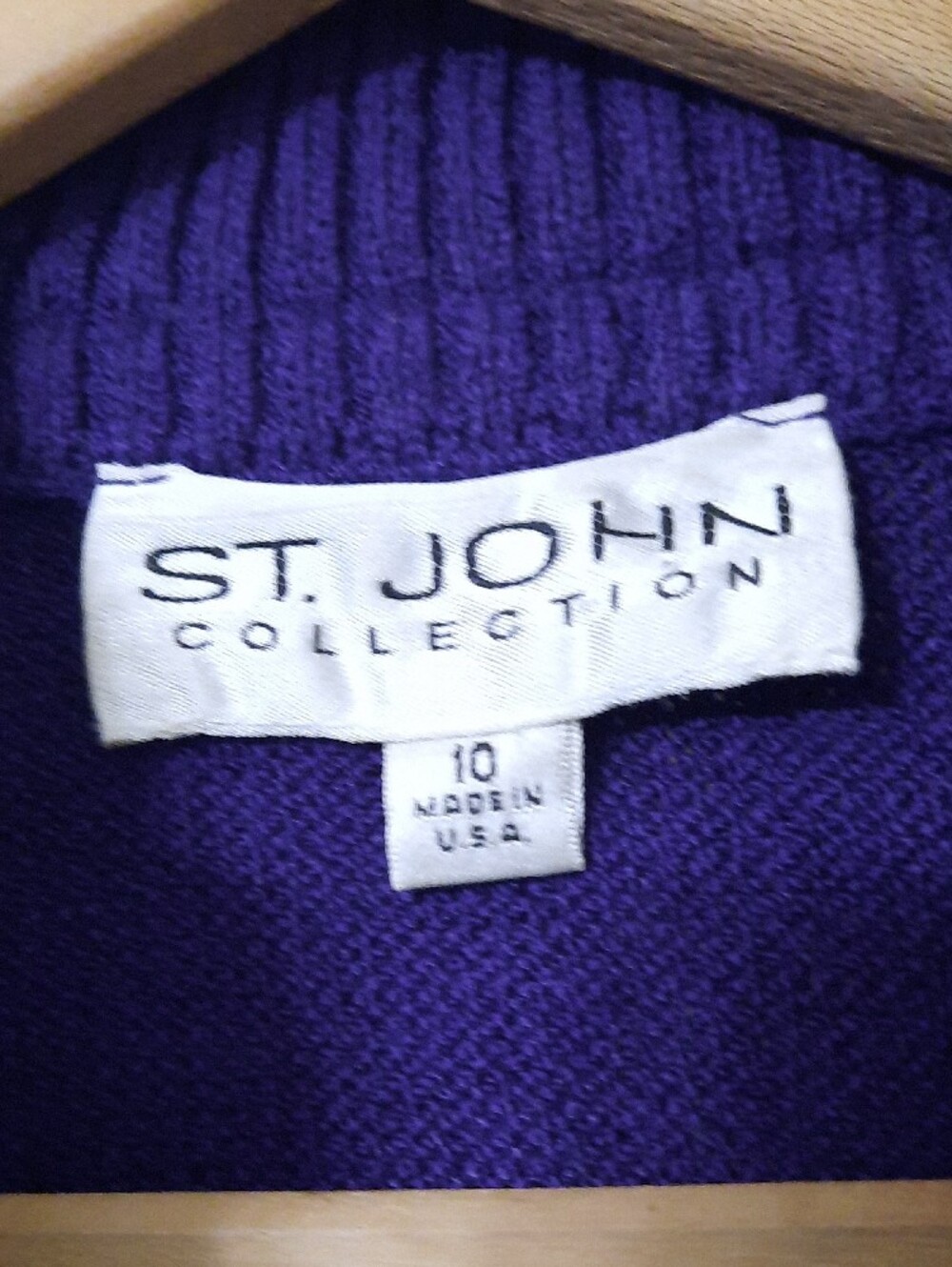 Purple Zip-Front Knit Jacket with Black Trim. ( No Tags for Material or Care) - Picture 2 of 12